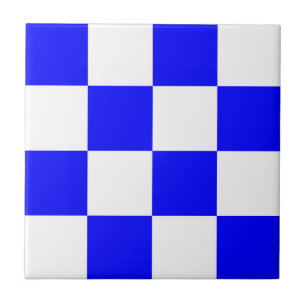 NOVEMBER Blue White Chequered Square Ceramic Tile