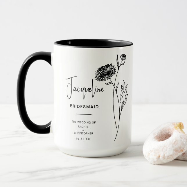 November Bridesmaid | Chrysanthemum Birth Flower Mug (With Donut)