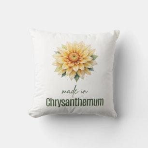 November Chrysanthemu Birth Flower Flat Thank You Cushion