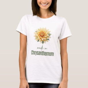 November Chrysanthemu Birth Flower Watercolor Art  T-Shirt