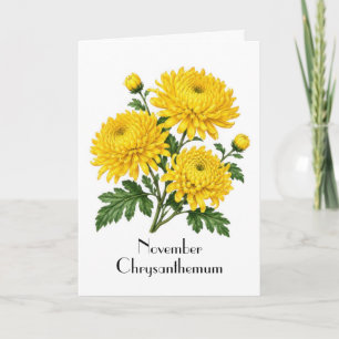 November Chrysanthemum Flowers Greeting Card