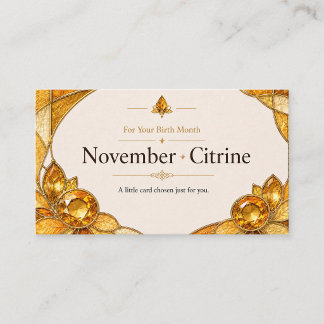 November Citrine Birthstone Shop Card