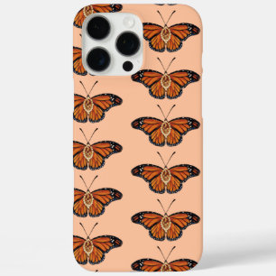 November Citrine Monarch Butterfly Pattern Design iPhone 16 Pro Max Case