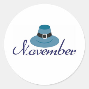 November Classic Round Sticker