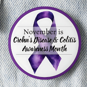 November Crohn’s Disease & Colitis Awareness Month 6 Cm Round Badge