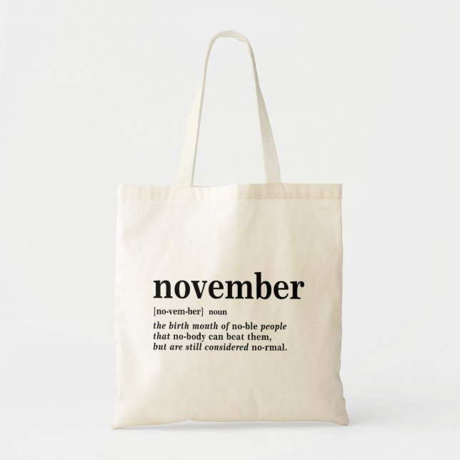 November Definition Tote Bag (Front)