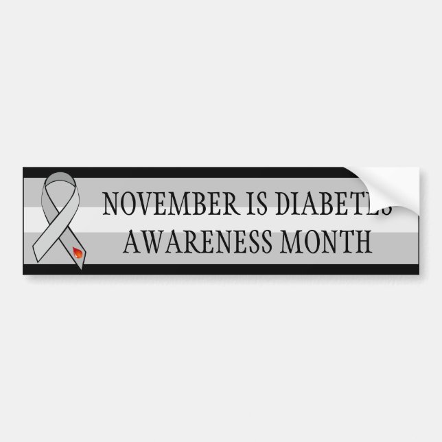 November Diabetes Awareness Awareness Month Ribbon Bumper Sticker (Front)