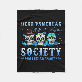 November Diabetes Awareness Blue Ribbon Fleece Blanket