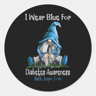 November Diabetes Awareness Month Fun Gnomes Wear  Classic Round Sticker