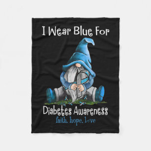 November Diabetes Awareness Month Fun Gnomes Wear  Fleece Blanket
