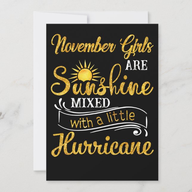 November Girls Are Sunshine Mixed With Hurricane Holiday Card (Front)