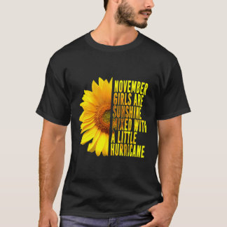 November Girls Sunshine Mixed Hurricane Sunflower T-Shirt