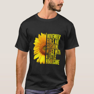November Girls Sunshine Mixed Hurricane Sunflower T-Shirt