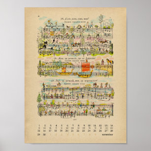 November Happy Notes Calendar 2022 Poster