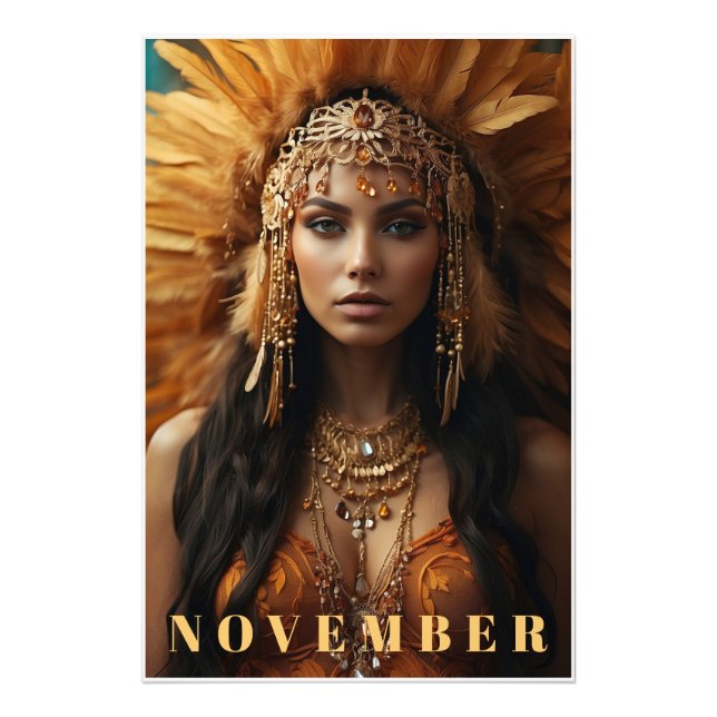 *~* NOVEMBER Headdress Topaz Birthstone AP53 Photo Print (Front)