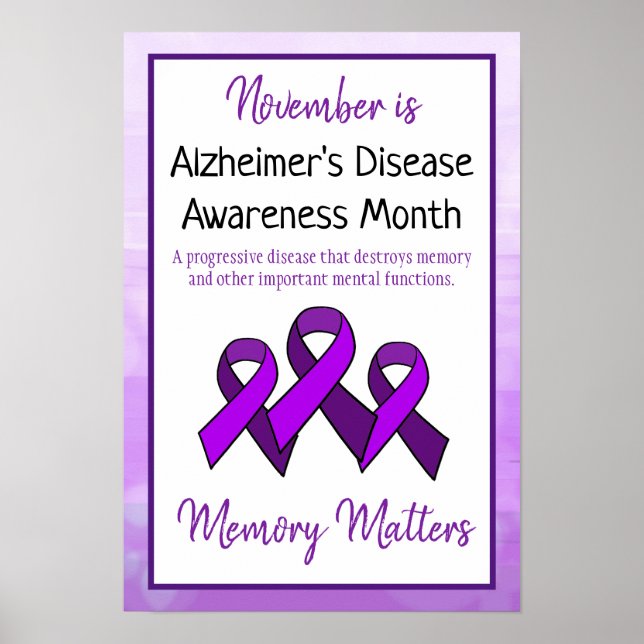 November is Alzheimer's Disease Awareness Month Poster (Front)