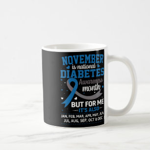 November Is Diabetes Awareness Month Blue And Grey Coffee Mug