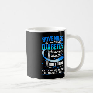 November is Diabetes Awareness Month Blue and Grey Coffee Mug
