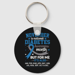 November Is Diabetes Awareness Month Blue And Grey Key Ring