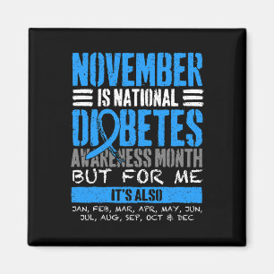 November Is Diabetes Awareness Month Blue Magnet