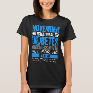 November Is Diabetes Awareness Month Blue T-Shirt