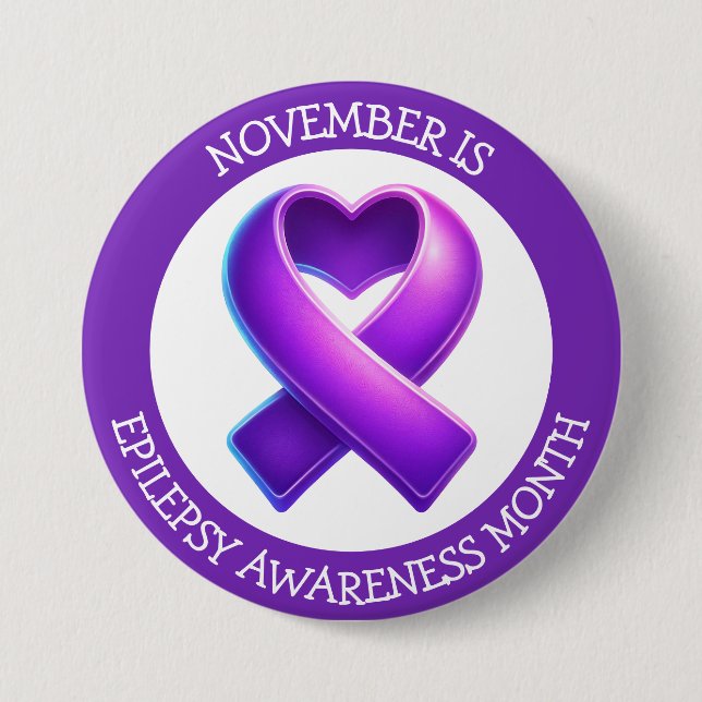 November is Epilepsy Awareness Month 7.5 Cm Round Badge (Front)