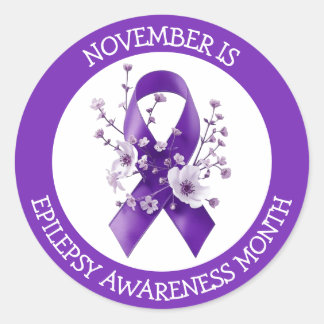 November is Epilepsy Awareness Month Classic Round Sticker