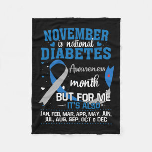 November Is National Diabetes Awareness Month Fleece Blanket