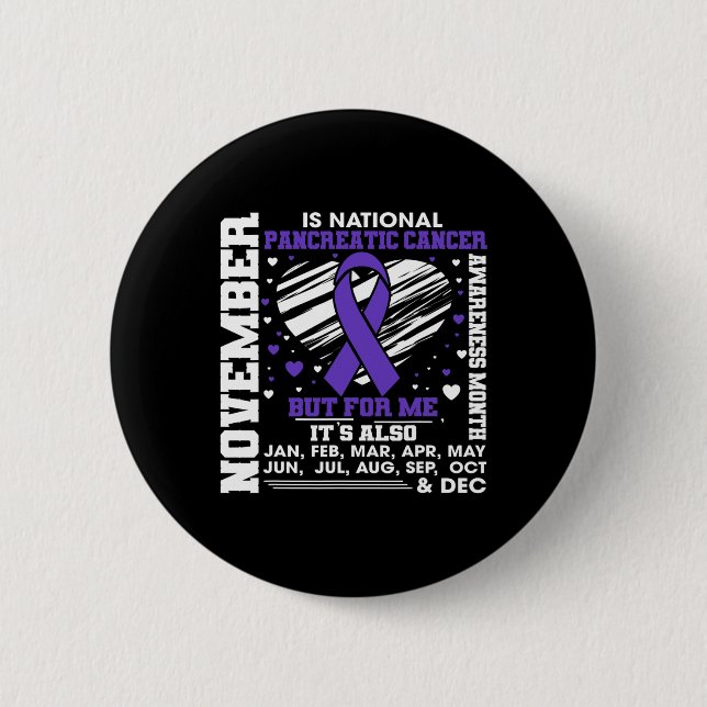 November Is National Pancreatic Cancer Awareness M 6 Cm Round Badge (Front)