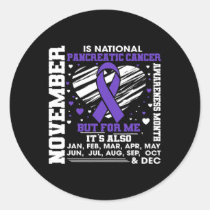 November Is National Pancreatic Cancer Awareness M Classic Round Sticker