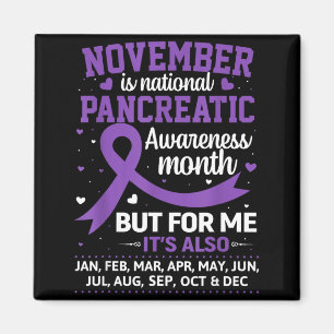 November is Pancreatic Cancer Awareness Purple Magnet