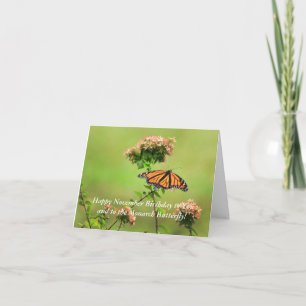November Monarch Butterfly Birthday Card