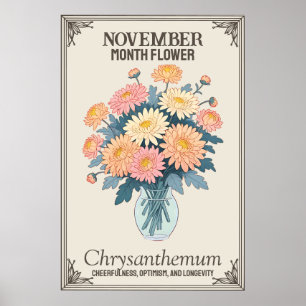 November month flower poster