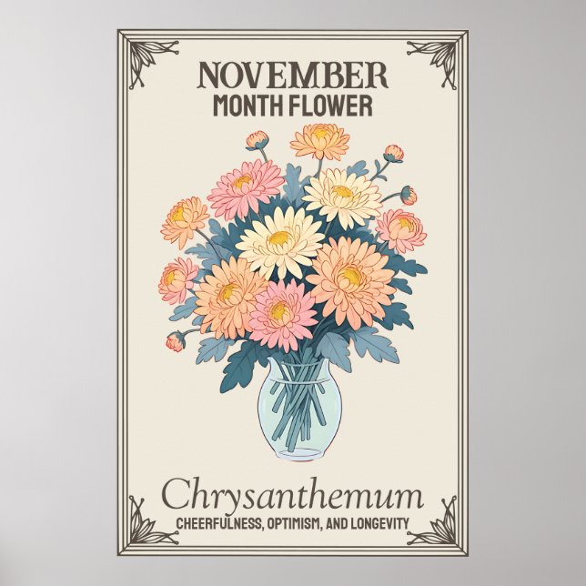 November month flower poster (Front)