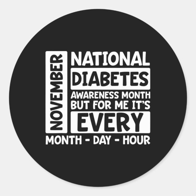 November National Diabetes Month  Classic Round Sticker (Front)