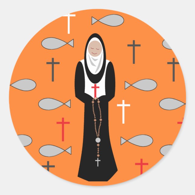November Nun Classic Round Sticker (Front)