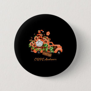 November Orange Gnome Vintage Truck CRPS Awareness 6 Cm Round Badge