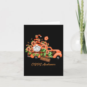 November Orange Gnome Vintage Truck Crps Awareness Card