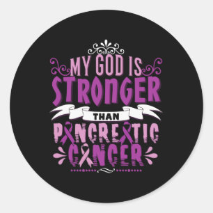 November Purple God Stronger Than Pancreatic Cance Classic Round Sticker