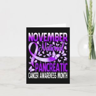 November Purple Ribbon Pancreatic Cancer Awareness Card