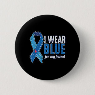 November T1d Awareness Ribbon Blue For Friend Diab 6 Cm Round Badge