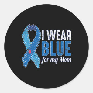 November T1d Awareness Ribbon Blue For Mum Diabete Classic Round Sticker