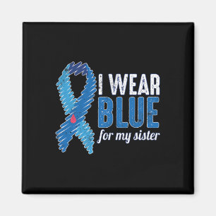 November T1d Awareness Ribbon Blue For Sister Diab Magnet