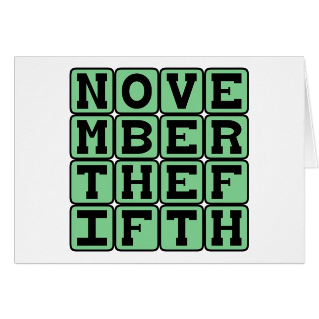 November The Fifth, Guy Fawkes Day (Front Horizontal)