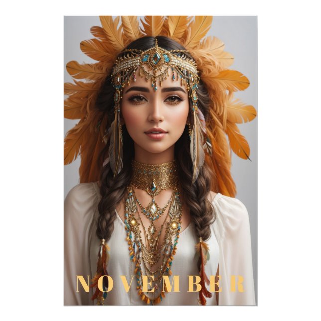 *~* NOVEMBER Topaz  AP53 Headdress Birthstone Photo Print (Front)