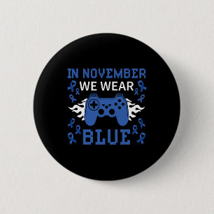 November We Wear Blue T1d T2d Diabetic Diabetes Ga 6 Cm Round Badge
