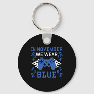 November We Wear Blue T1d T2d Diabetic Diabetes Ga Key Ring