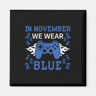 November We Wear Blue T1d T2d Diabetic Diabetes Ga Magnet