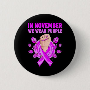 November We Wear Purple Alzheimerheimer Awareness 6 Cm Round Badge