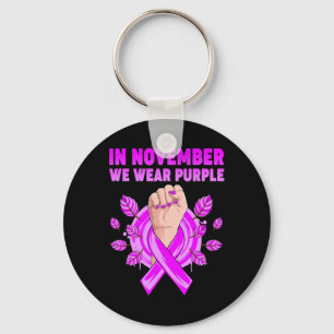 November We Wear Purple Alzheimerheimer Awareness Key Ring